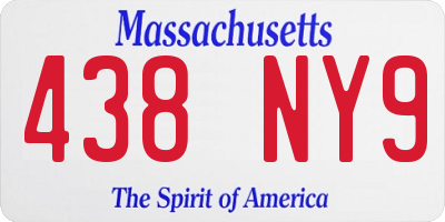 MA license plate 438NY9