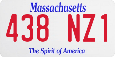 MA license plate 438NZ1