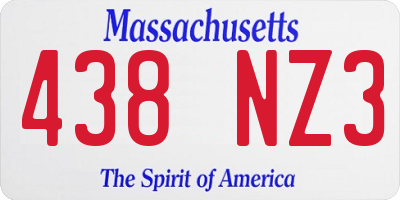 MA license plate 438NZ3