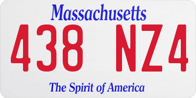 MA license plate 438NZ4