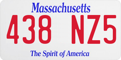 MA license plate 438NZ5