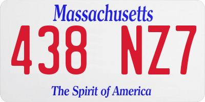 MA license plate 438NZ7