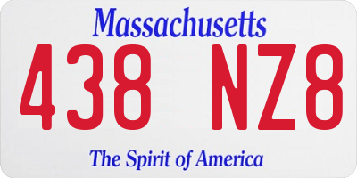 MA license plate 438NZ8