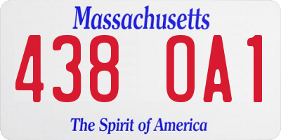 MA license plate 438OA1