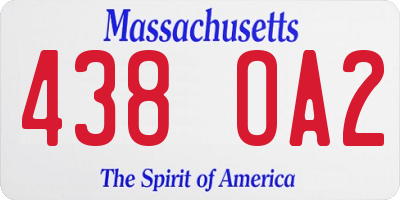 MA license plate 438OA2