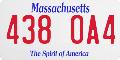 MA license plate 438OA4