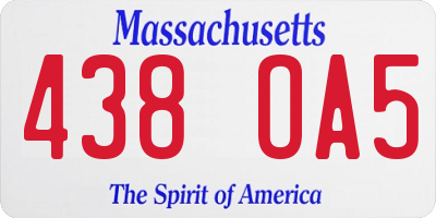 MA license plate 438OA5