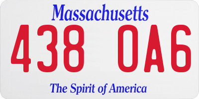 MA license plate 438OA6
