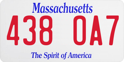 MA license plate 438OA7