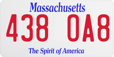 MA license plate 438OA8