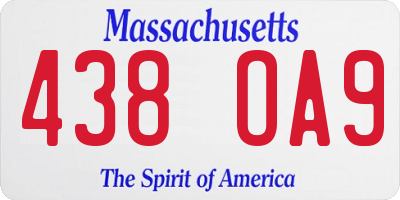 MA license plate 438OA9