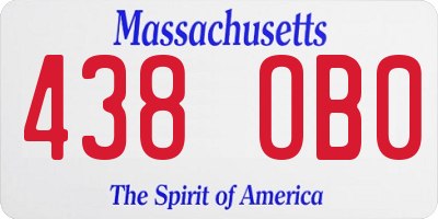 MA license plate 438OB0