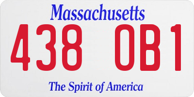 MA license plate 438OB1
