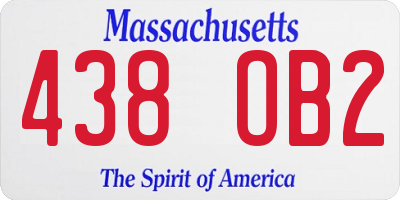 MA license plate 438OB2