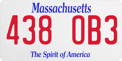 MA license plate 438OB3