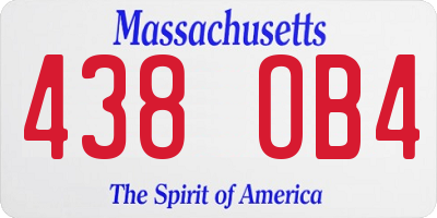 MA license plate 438OB4