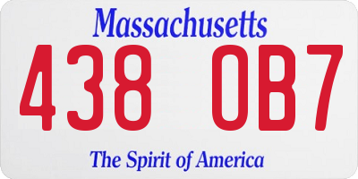 MA license plate 438OB7