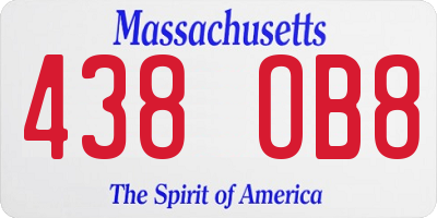 MA license plate 438OB8