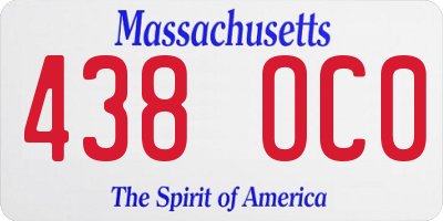 MA license plate 438OC0