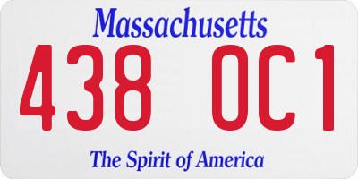 MA license plate 438OC1