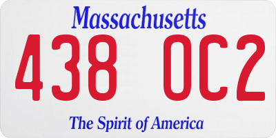 MA license plate 438OC2