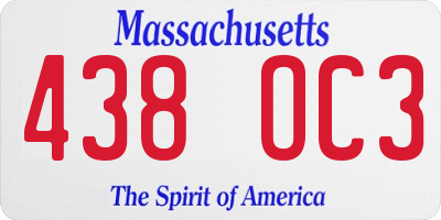 MA license plate 438OC3