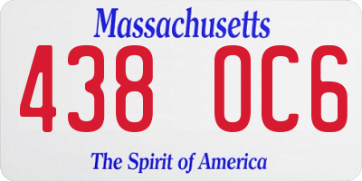 MA license plate 438OC6