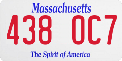 MA license plate 438OC7