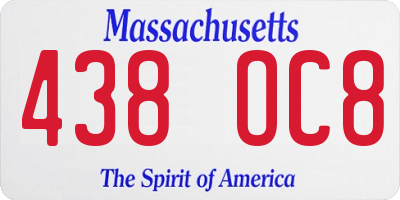 MA license plate 438OC8