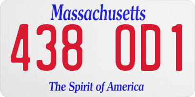 MA license plate 438OD1