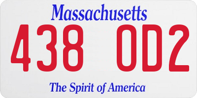 MA license plate 438OD2
