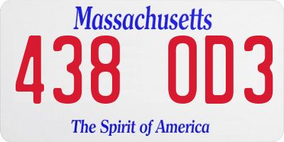 MA license plate 438OD3