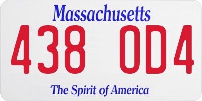 MA license plate 438OD4