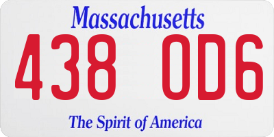 MA license plate 438OD6