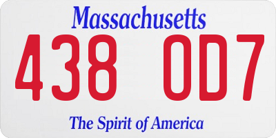 MA license plate 438OD7