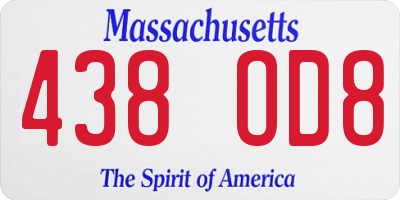 MA license plate 438OD8