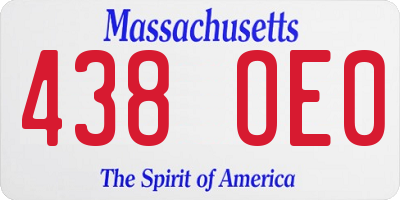 MA license plate 438OE0