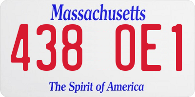 MA license plate 438OE1