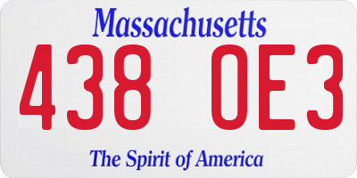 MA license plate 438OE3