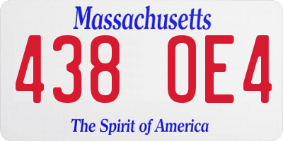 MA license plate 438OE4