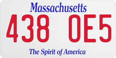 MA license plate 438OE5