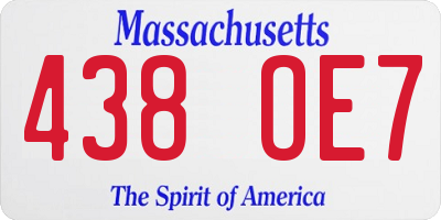 MA license plate 438OE7
