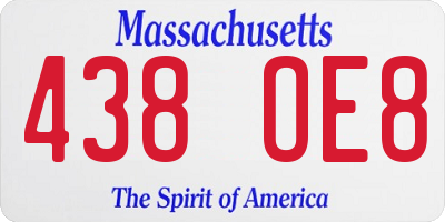 MA license plate 438OE8