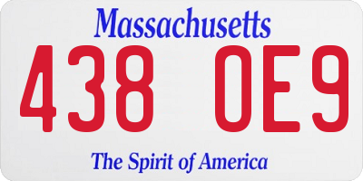 MA license plate 438OE9