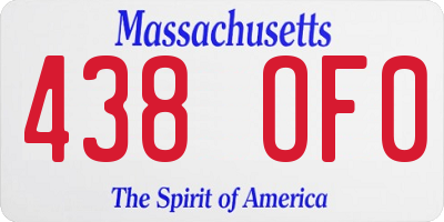 MA license plate 438OF0