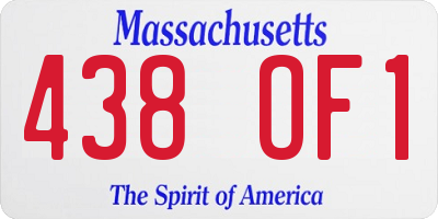 MA license plate 438OF1