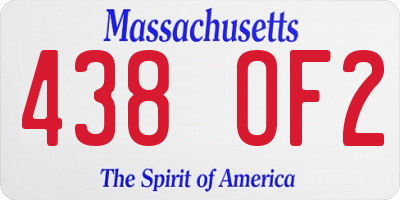 MA license plate 438OF2