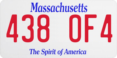 MA license plate 438OF4