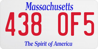 MA license plate 438OF5