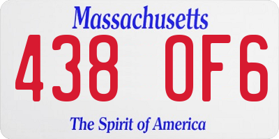 MA license plate 438OF6